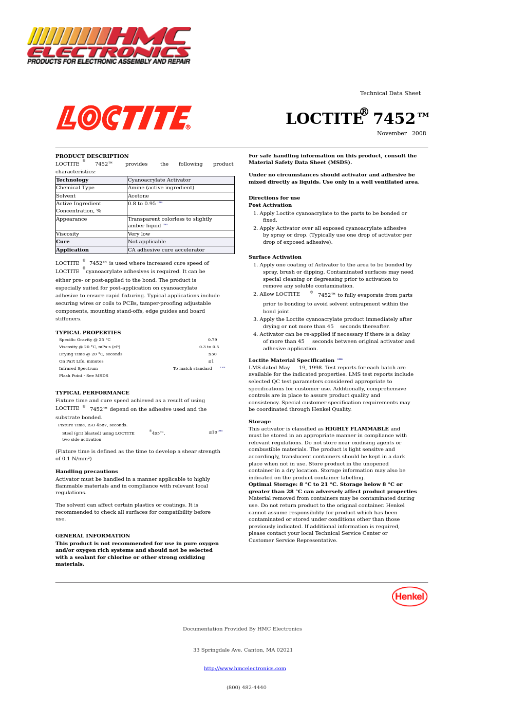 18490 Loctite 7452 Tak Pak Accelerator, Acetone-Based