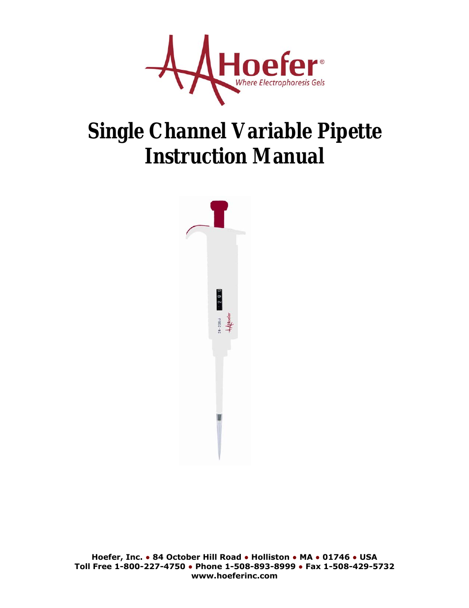 Single Channel Variable Pipette