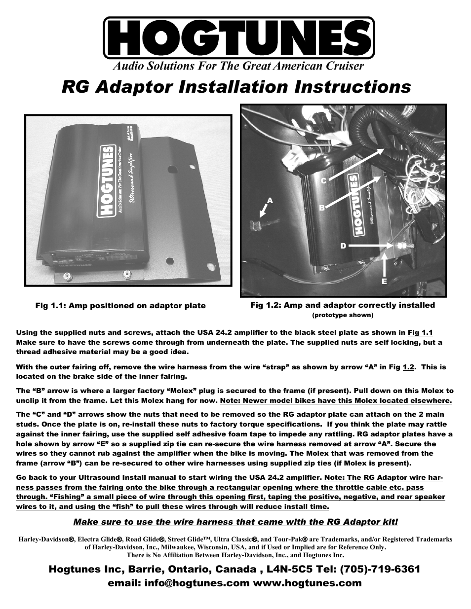 2 Channel RoadGlide Amplifier Adaptor Plate