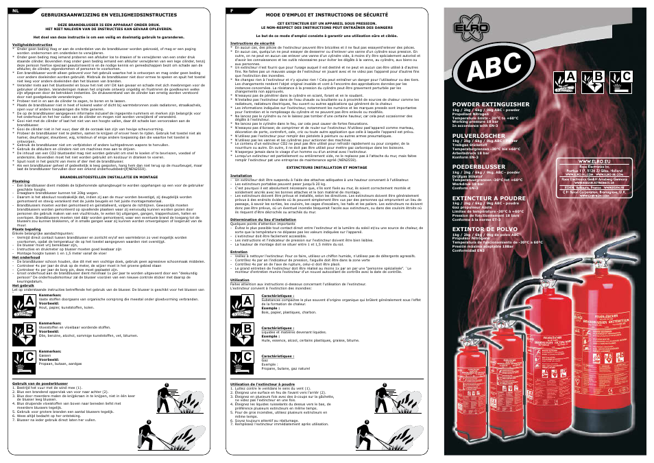 BBx Dry chemical fire extinguisher ABC