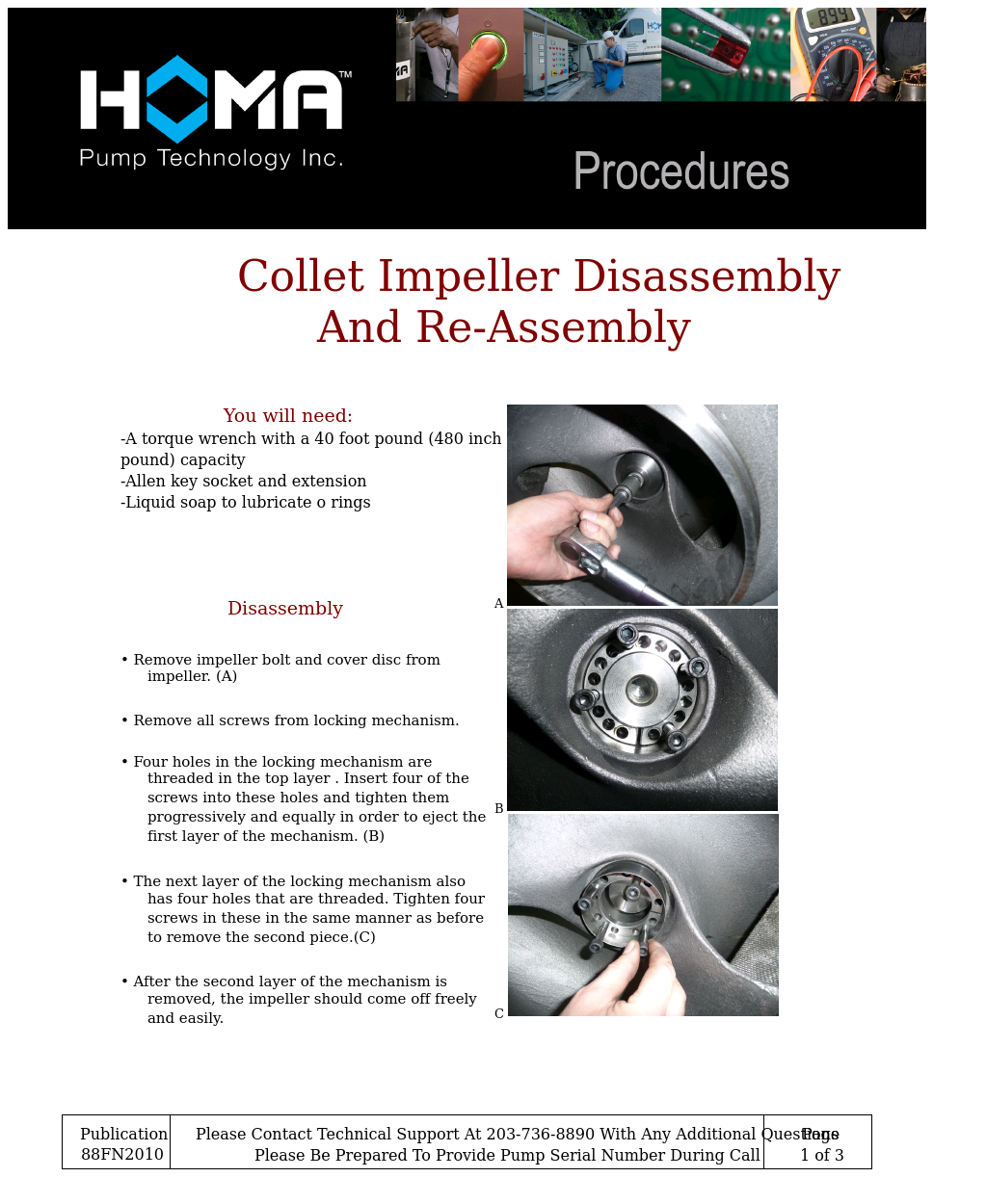 Collet Impeller Disassembly and Installation
