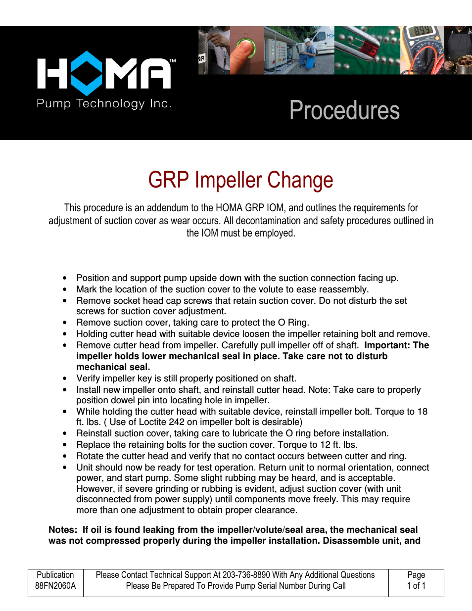 GRP Impeller Change