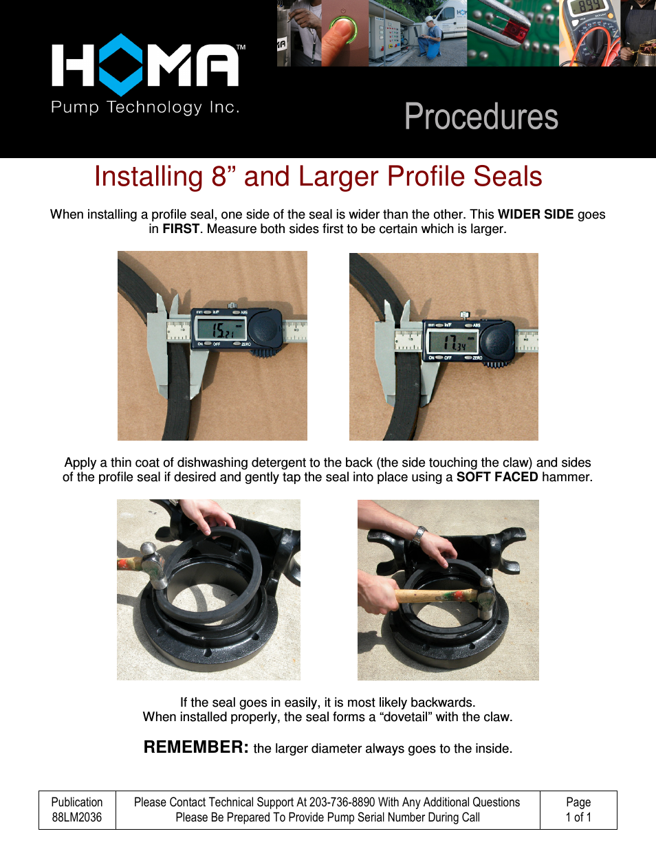 Installing 8 Inch and Larger Profile Seals