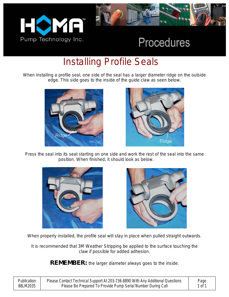 Installing Profile Seals up to 6 inch