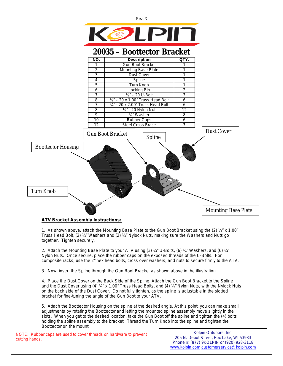 20035 – Boottector Bracket