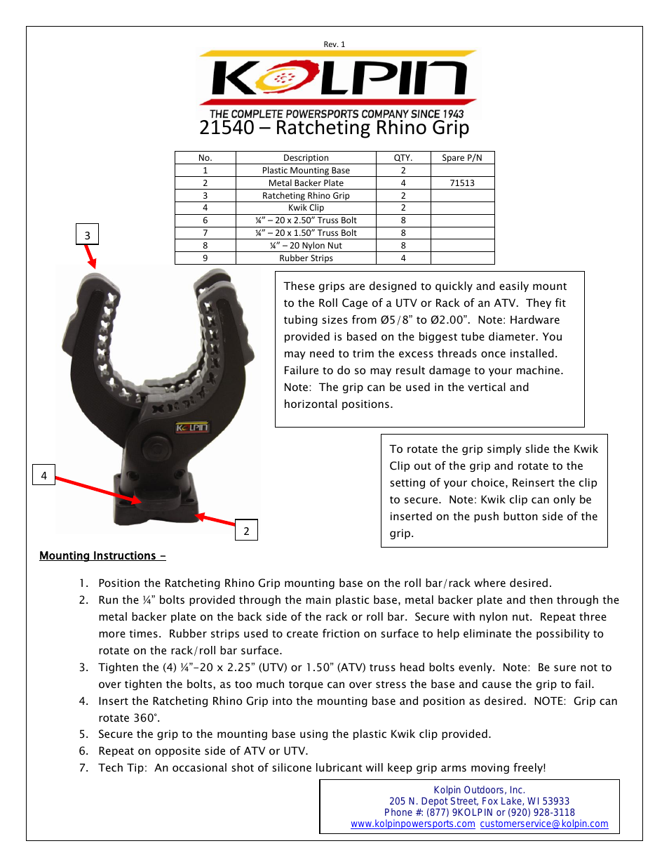 21540 – Ratcheting Rhino Grip