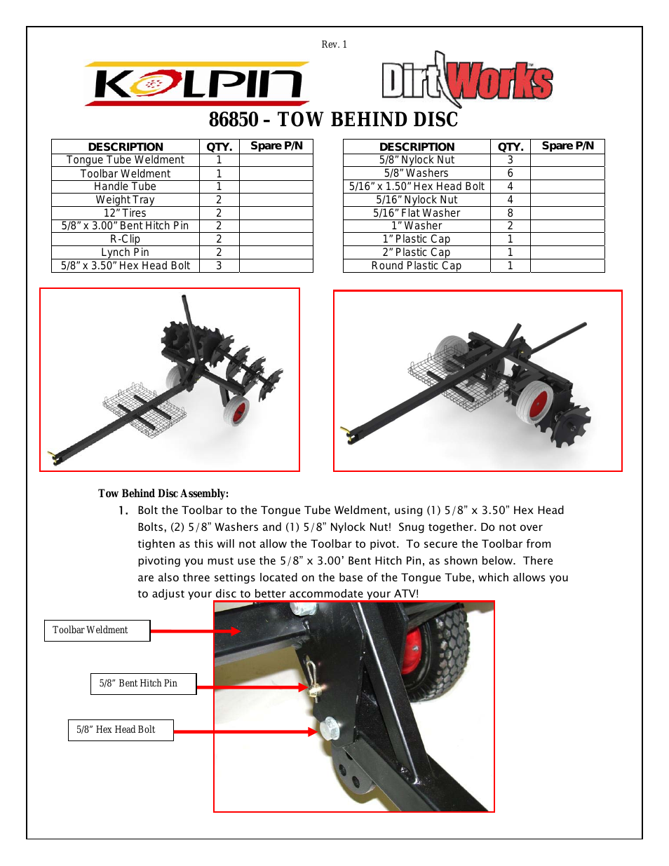 86850 – TOW BEHIND DISC