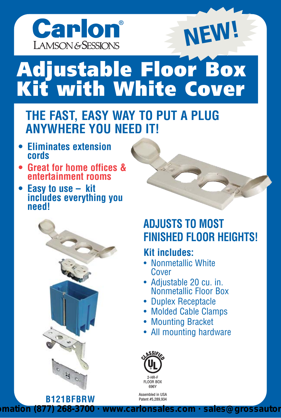 White Adjustable Floor Box Kit - Low Res