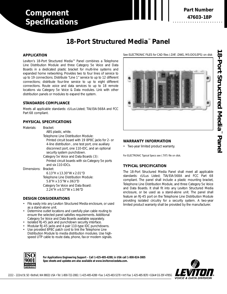 18-Port Structured Media Panel 47603-18P