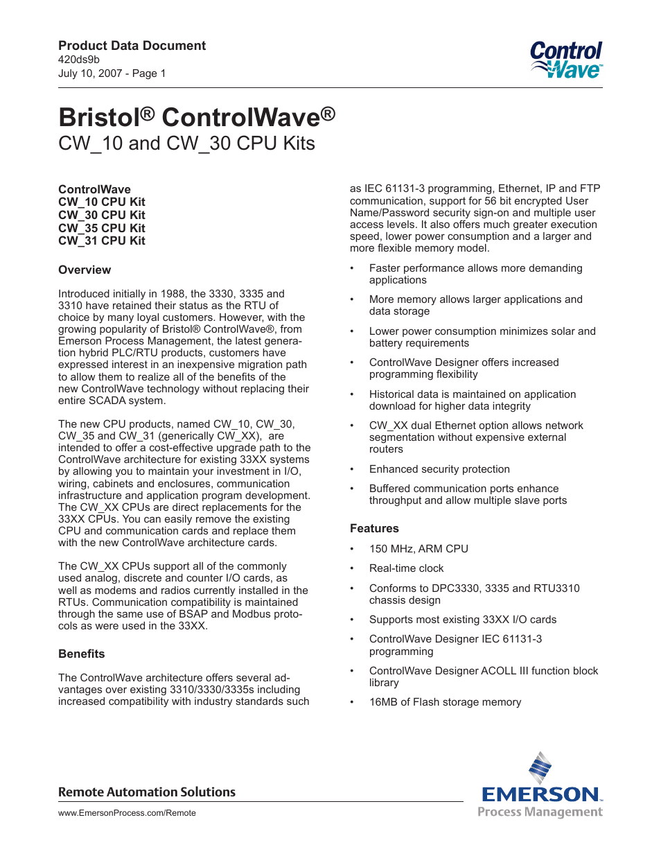 Bristol ControlWave CW_31