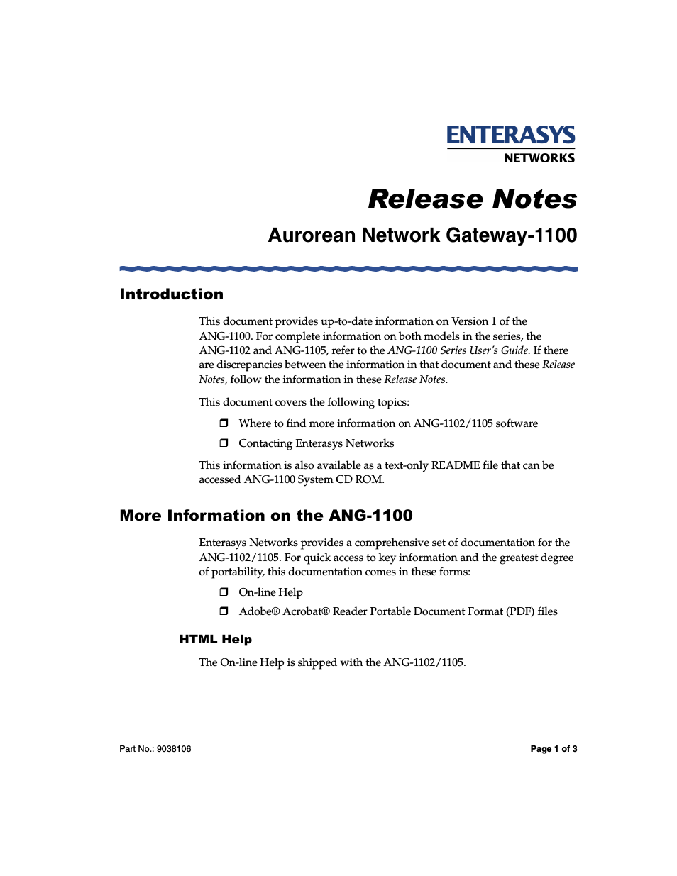 Aurorean Network Gateway 1100 Series
