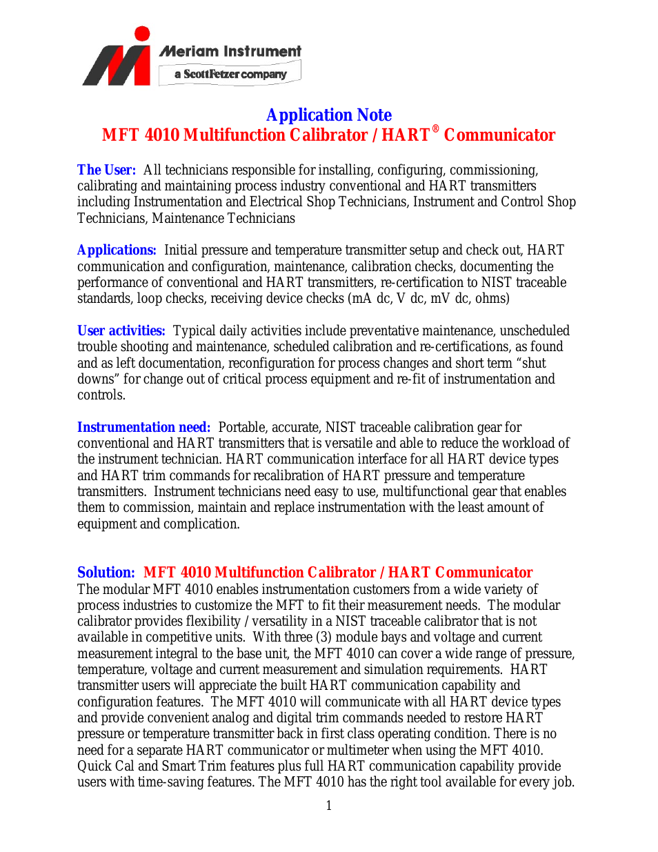 MFT4000 CE IS Multi Function Modular Calibrator_HART Communicator