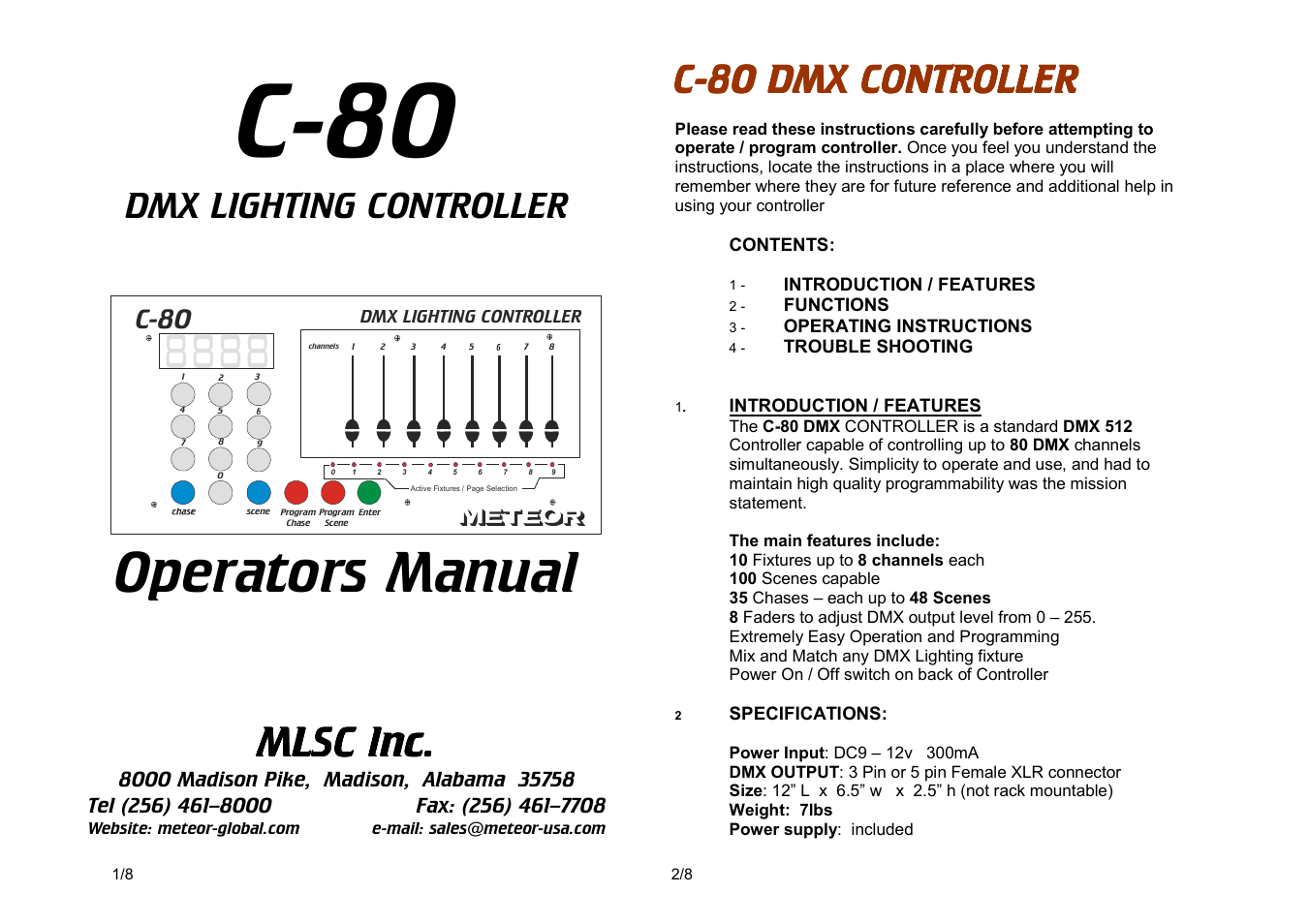 C-80 DMX Controller