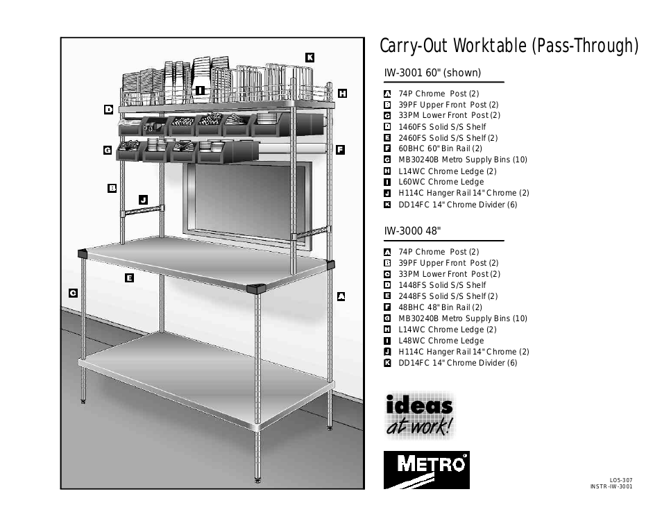 Carry-Out Worktable (Pass Through)