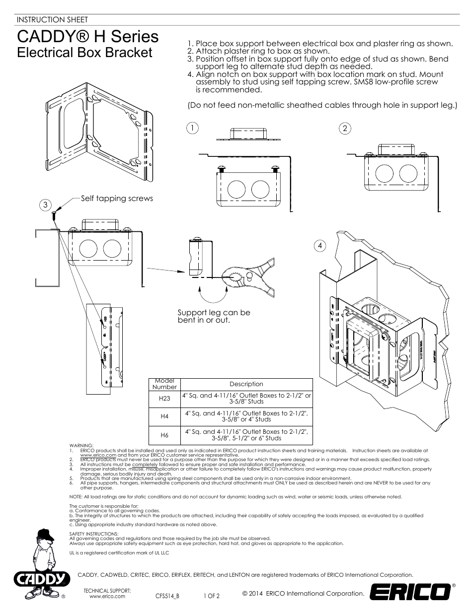 H Series-Electrical Box Bracket