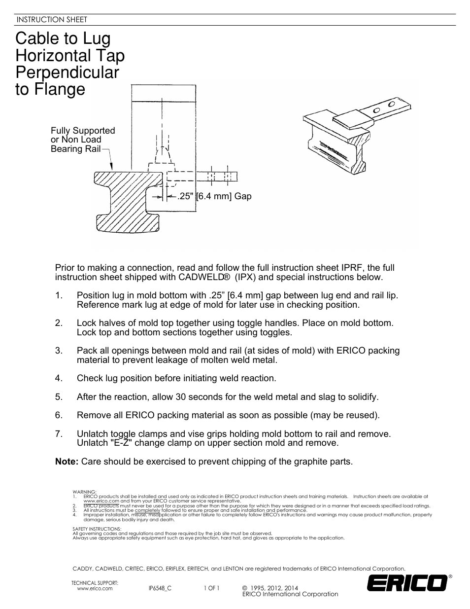 IP6548 Cable to Lug Horizontal Tap Perpendicular to Flange