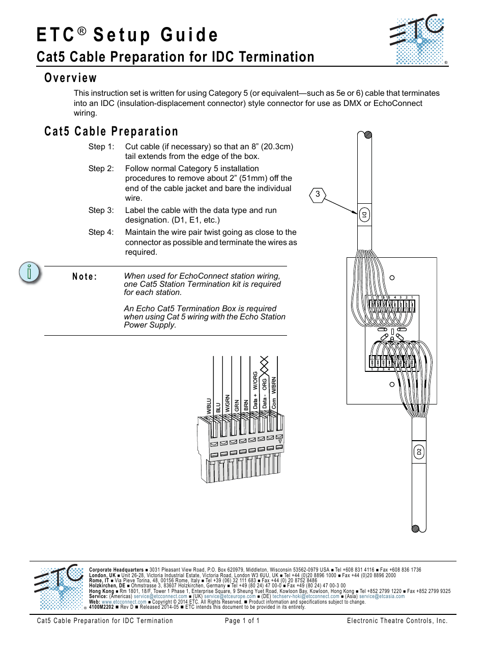 CAT5 Cable Preparation for IDC Termination