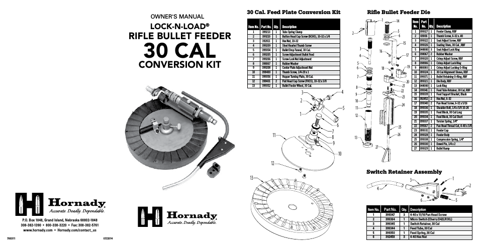 Lock-N-Load Rifle Bullet Feeder - 30 Cal. Conversion Kit