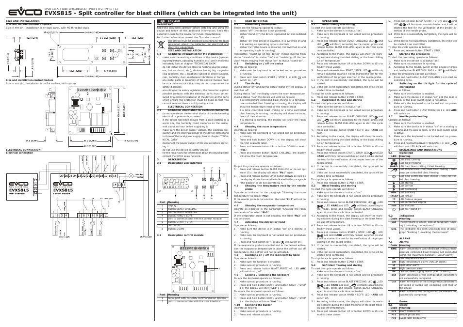 EVXS815P9 Installer manual