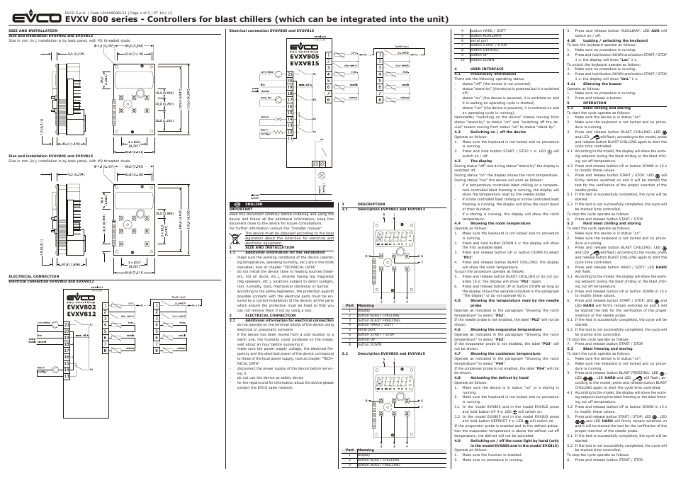 EVXV802P7 Installer manual
