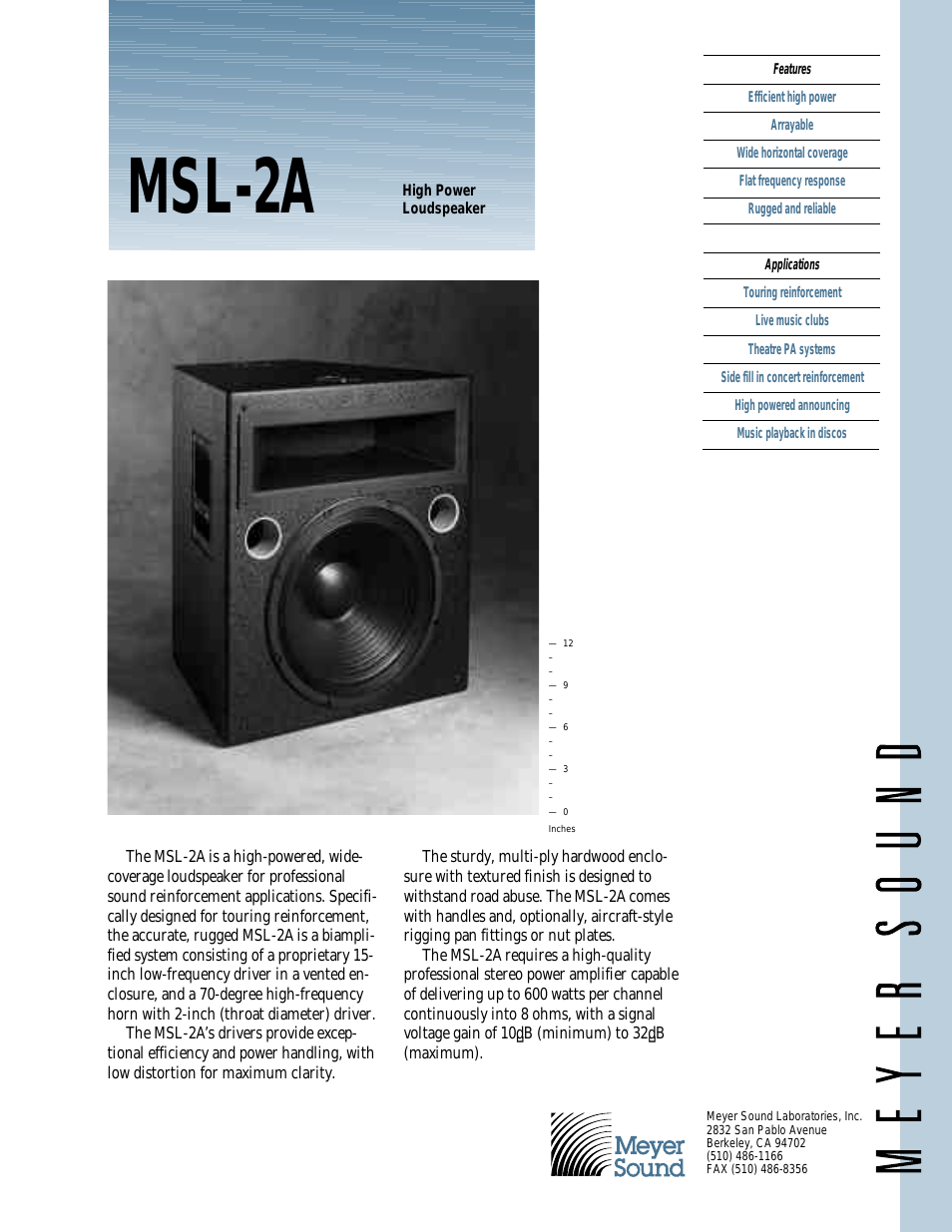 High-Power Loudspeaker MSL-2A