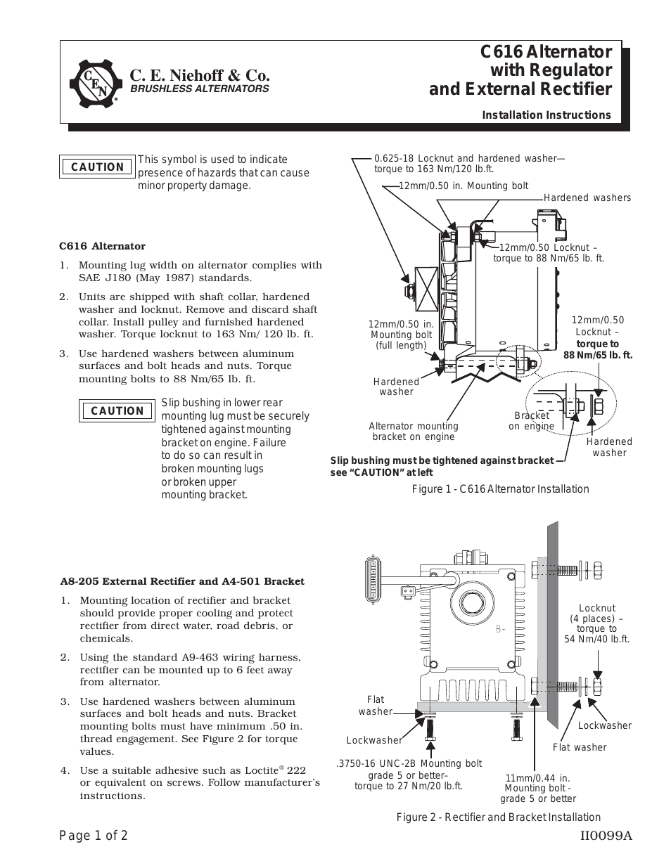 C616 Alternator/A8-205 Rectifier/A2-136 Regulator Installation