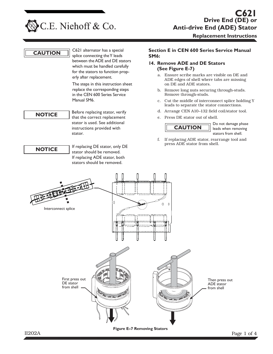 C621 Stator Replacement Instructions