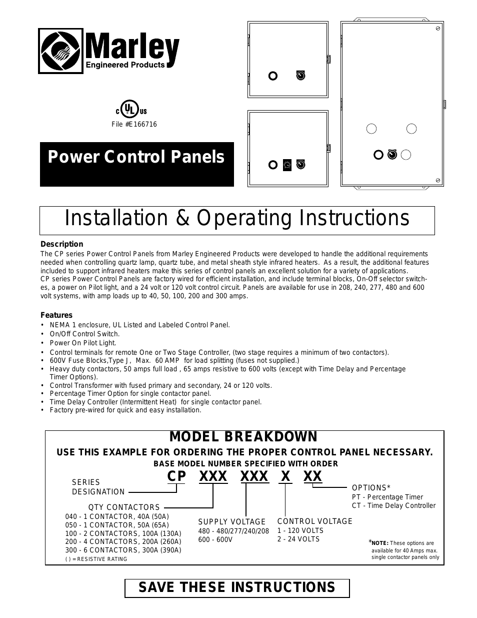CP - Electric Infrared Heating Control Panels