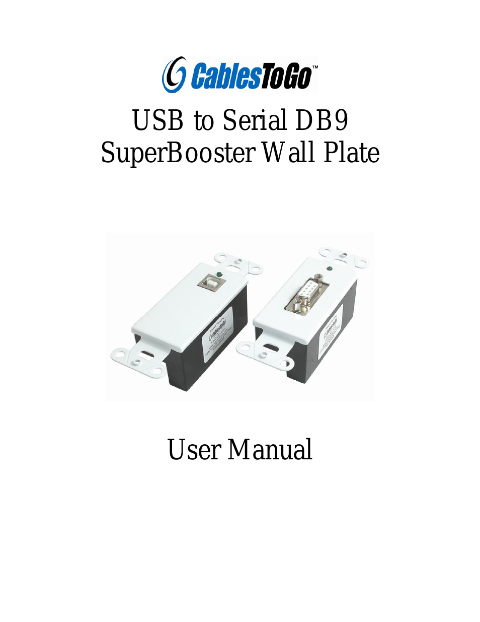 29343 USB to Serial DB9 SuperBooster Wall Plate