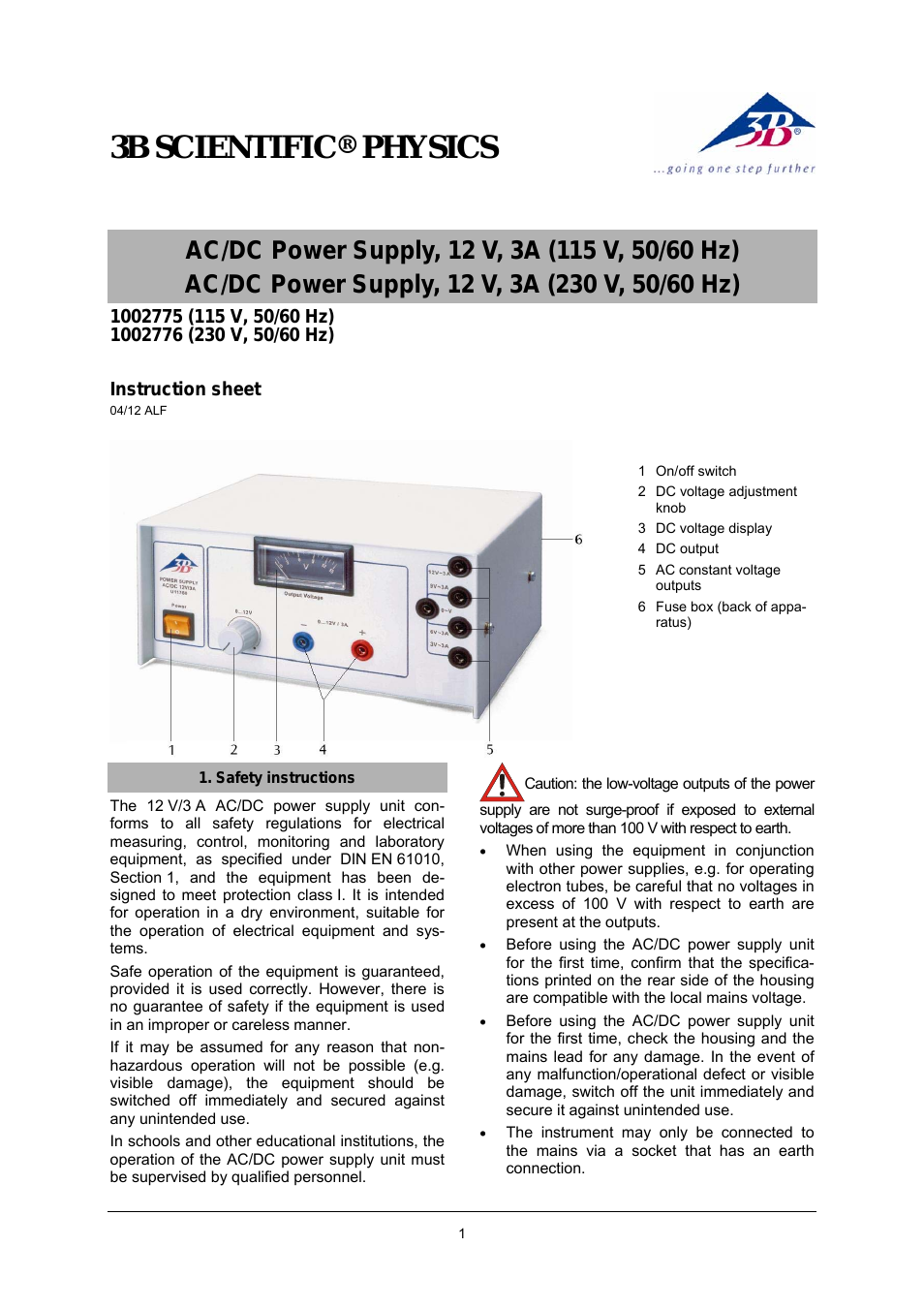 AC__DC Power Supply 0-12 V, 3 A (115 V, 50__60 Hz)