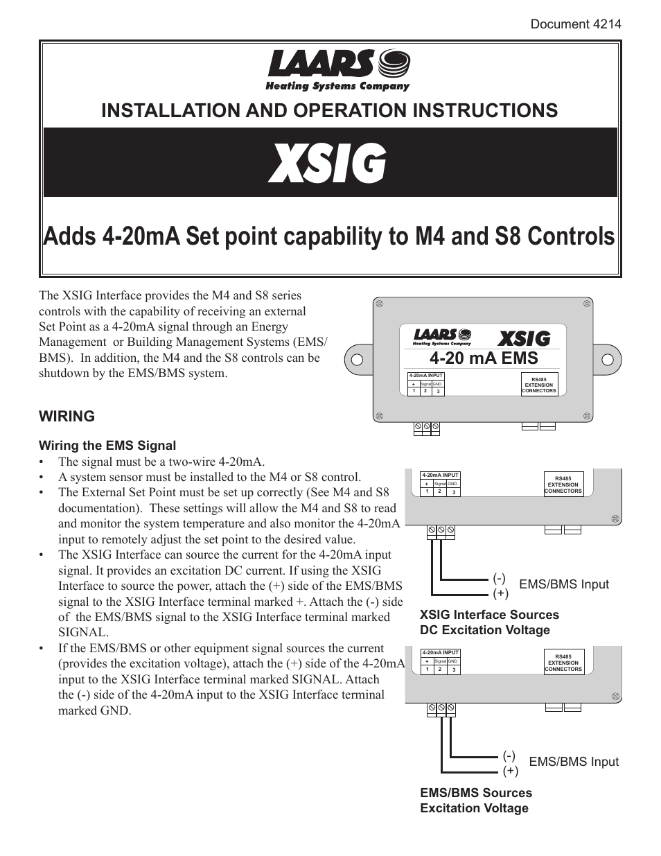 XSIG - Install and Operating Manual