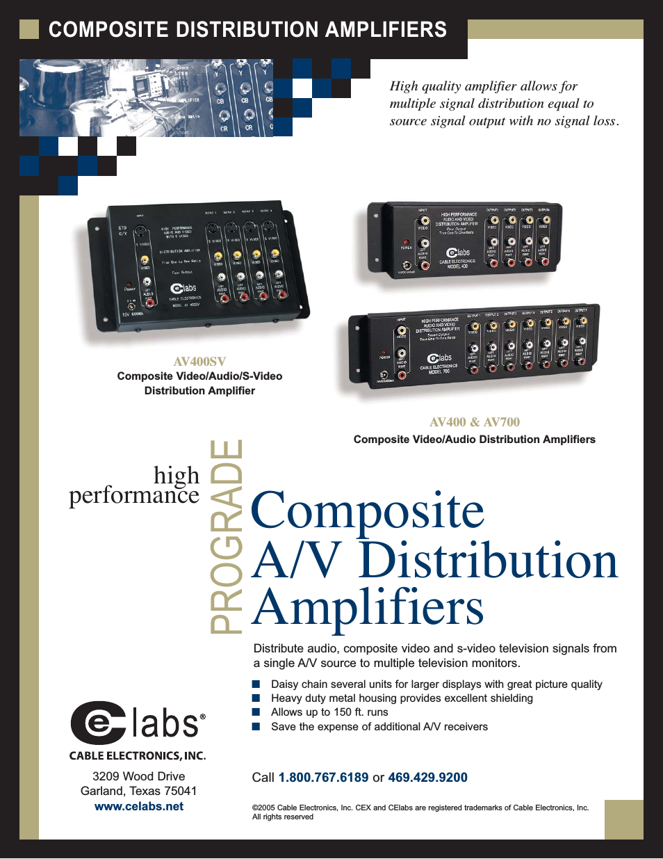 Composite A/V Distribution Amplifier AV400SV