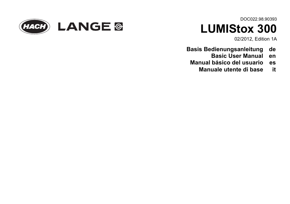 LUMISTOX 300 Basic User Manual