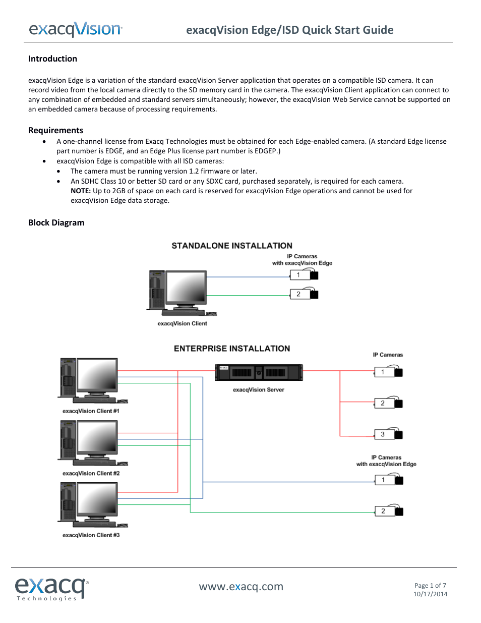 exacqVision Edge/ISD Quick Start Guide