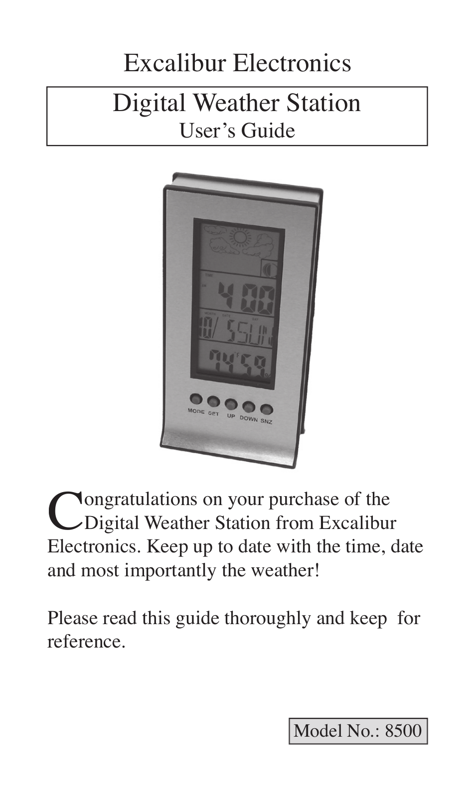 8500 Digital Weather Station