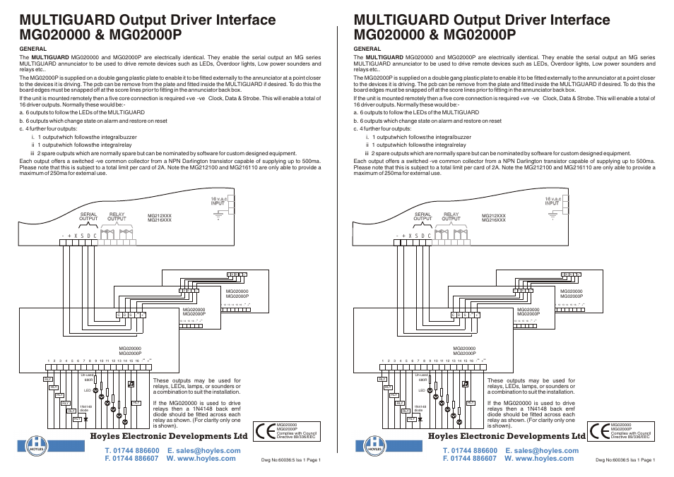 6 way driver interface card for MULTIGUARD indicators