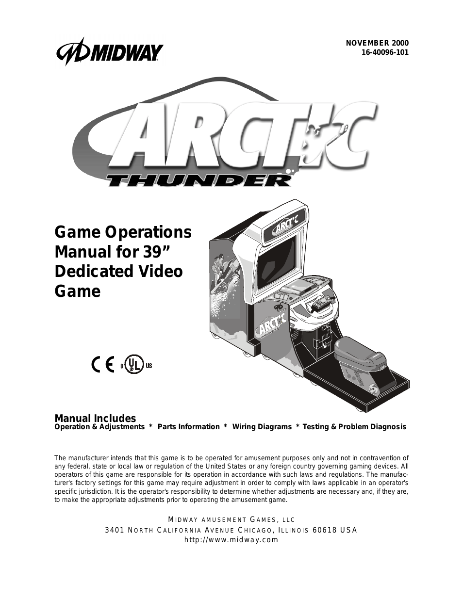 27" Dedicated Video Game Arctic Thunder