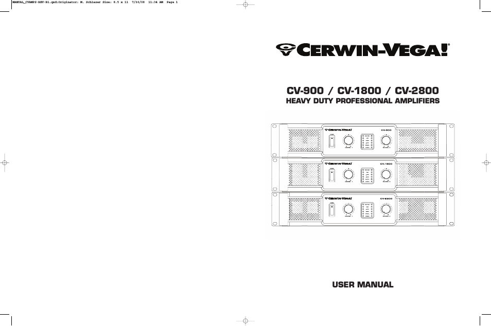 Heavy Duty Professional Amplifiers CV-900