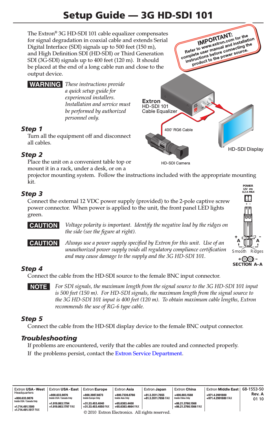 3G HD-SDI 101 Setup Guide