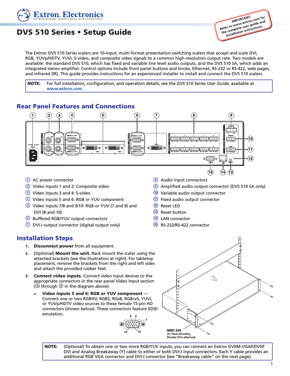 DVS 510 Series Setup Guide