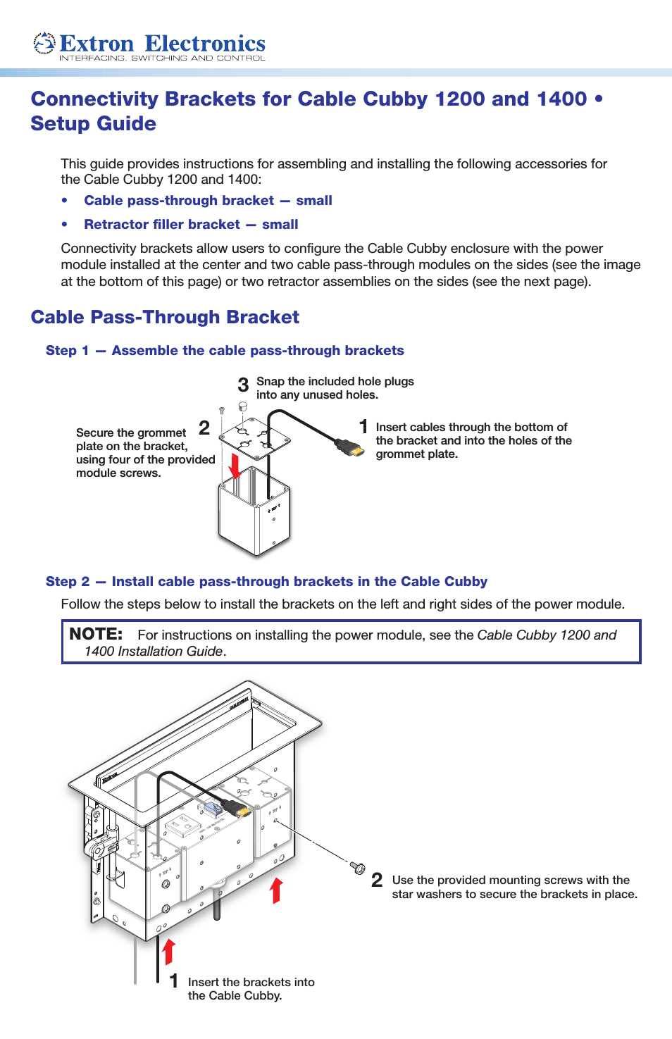 Cable Cubby 1400 Connectivity Brackets