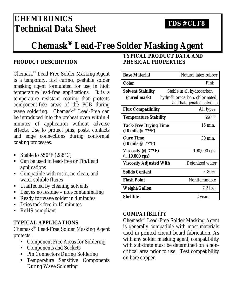 Chemask® LF - Lead-Free CLF8