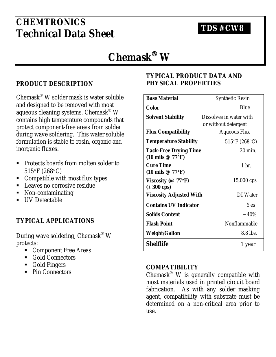 Chemask® W - Water Soluble CW8