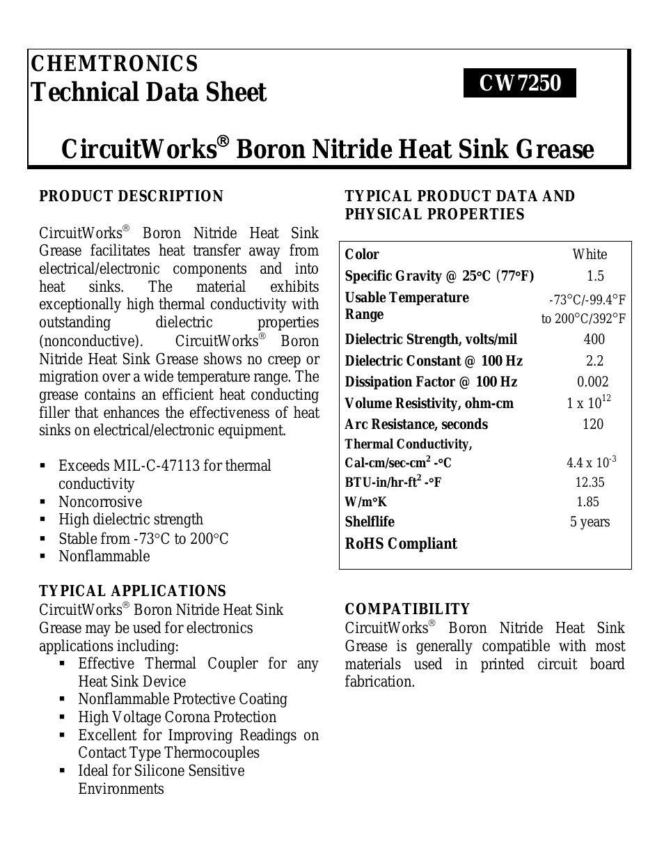 CircuitWorks® Boron Nitride Heat Sink Grease CW7250