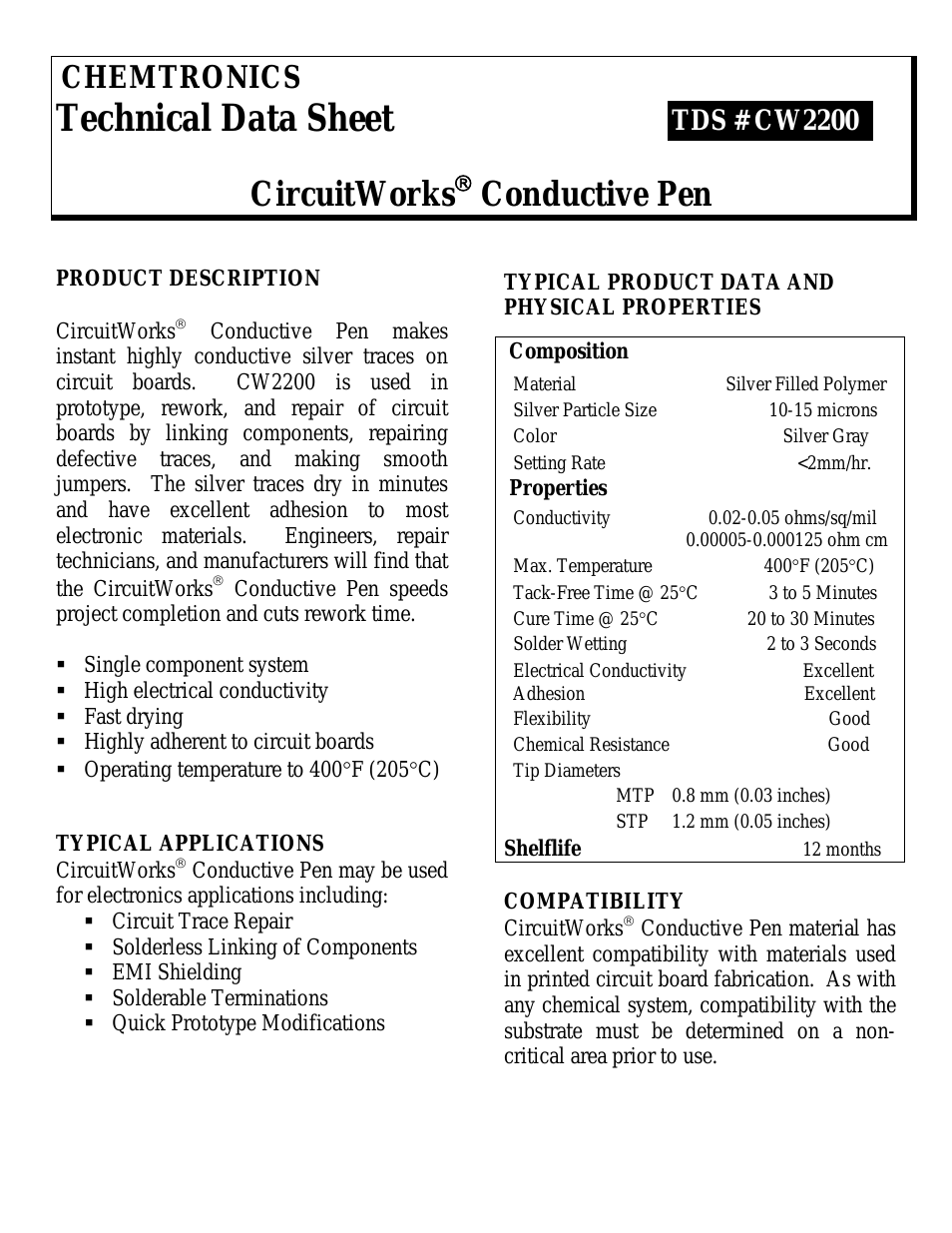 CircuitWorks® Conductive Pen CW2200MTP