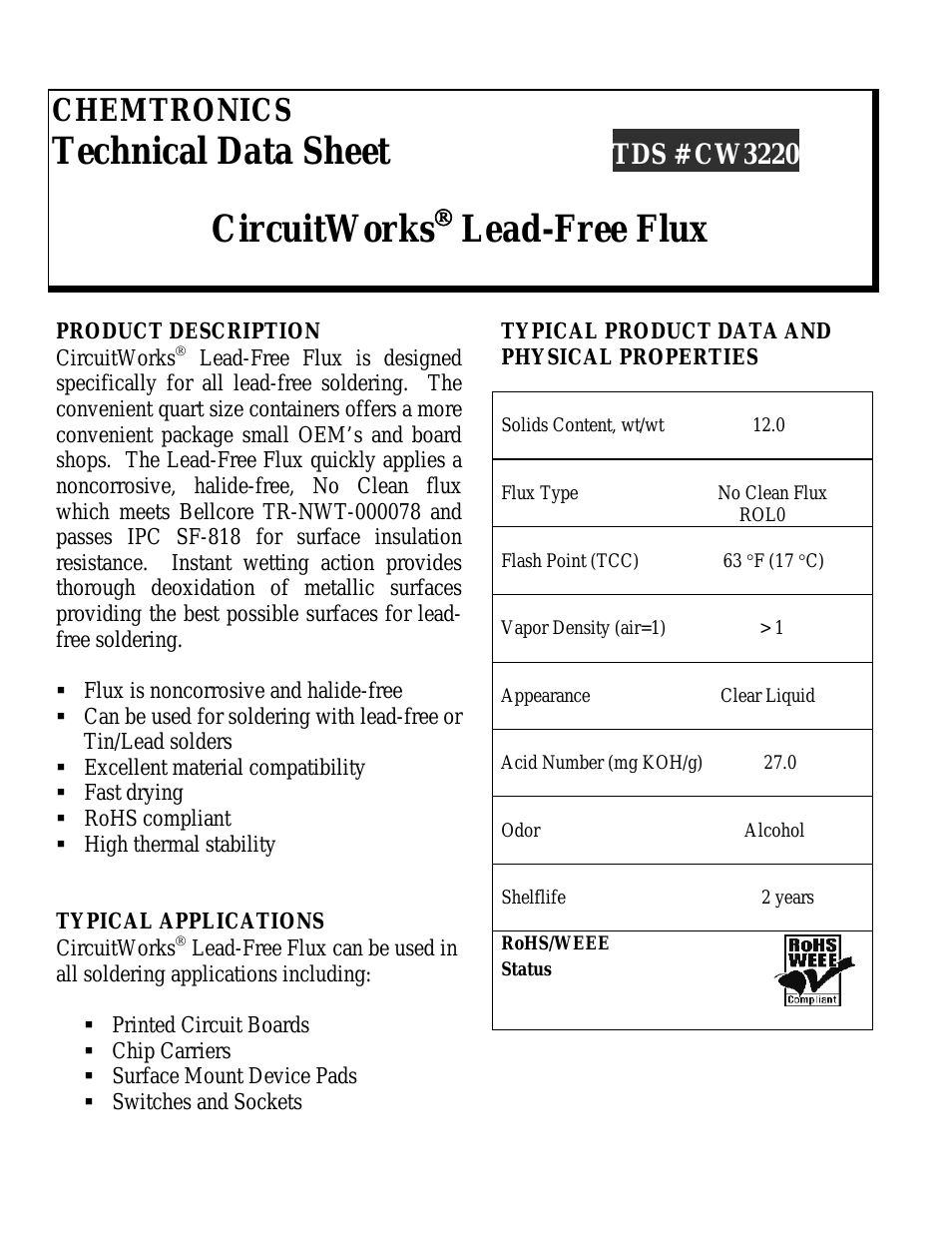 CircuitWorks® Lead-Free Flux CW3220