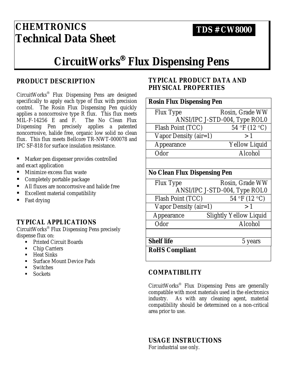CircuitWorks® No Clean Flux Dispensing Pen CW8100