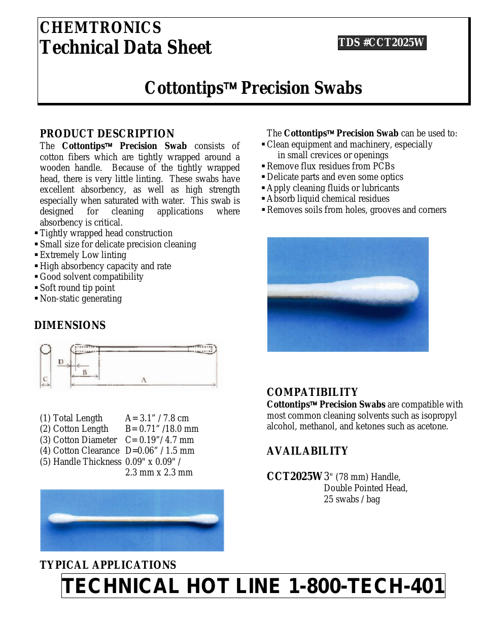 Cottontips Precision CCT2025W