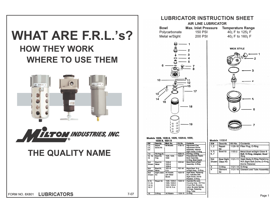Lubricator 1132-8 - Form 8X801