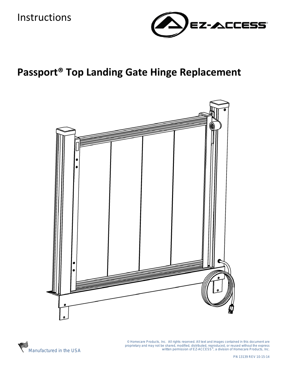 PASSPORT TOP LANDING GATE HINGE REPLACEMENT